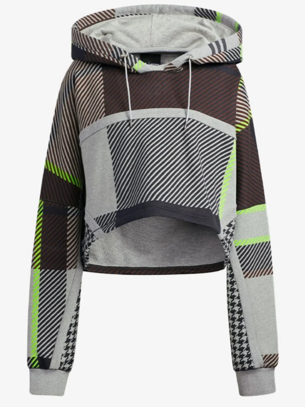 adidas Ivy Park Oversized Striped Shrug in Gray, Brown & Neon Green size S - Picture 4 of 13
